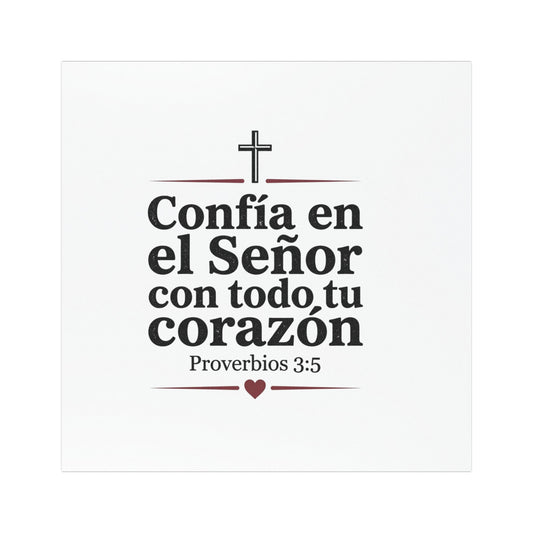 Car Magnet — "Confía en el Señor con todo tu corazón" (Proverbios 3:5) - Spanish Christian Scripture Car Magnet