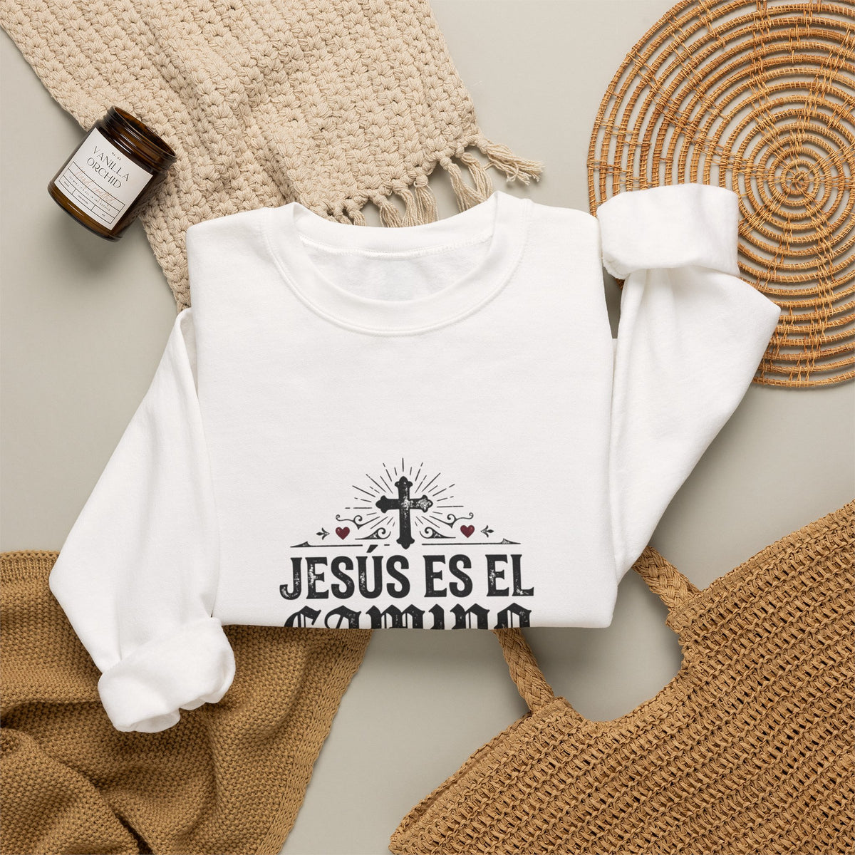 Christian Sweatshirt - "Jesús es el camino, la verdad y la vida" Crewneck (Juan 14:6)