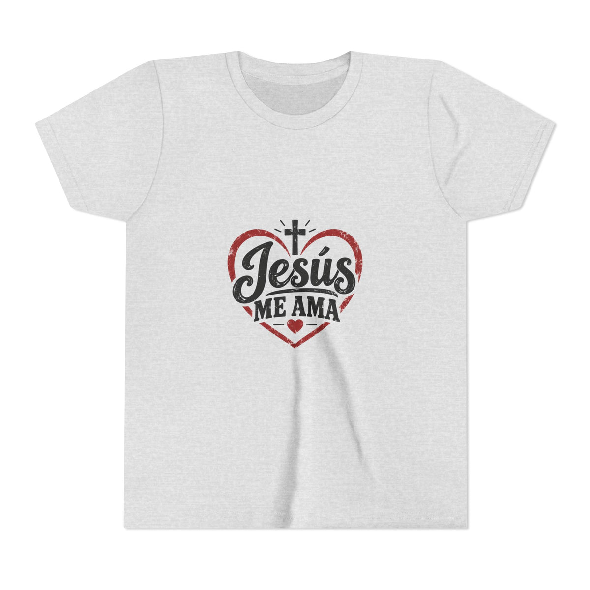 Kids 'Jesus Me Ama' Heart Tee — Youth Christian Short Sleeve Shirt