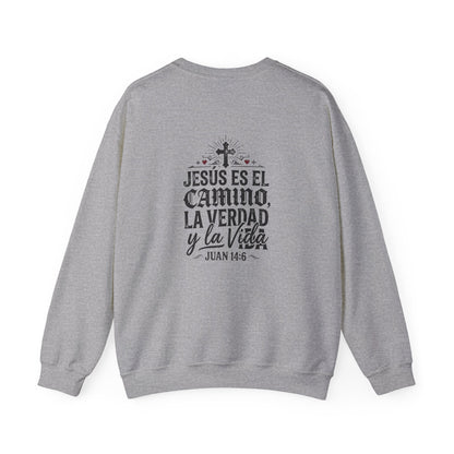 Christian Crewneck Sweatshirt — "Jesús es el Camino, la Verdad y la Vida" (Juan 14:6)