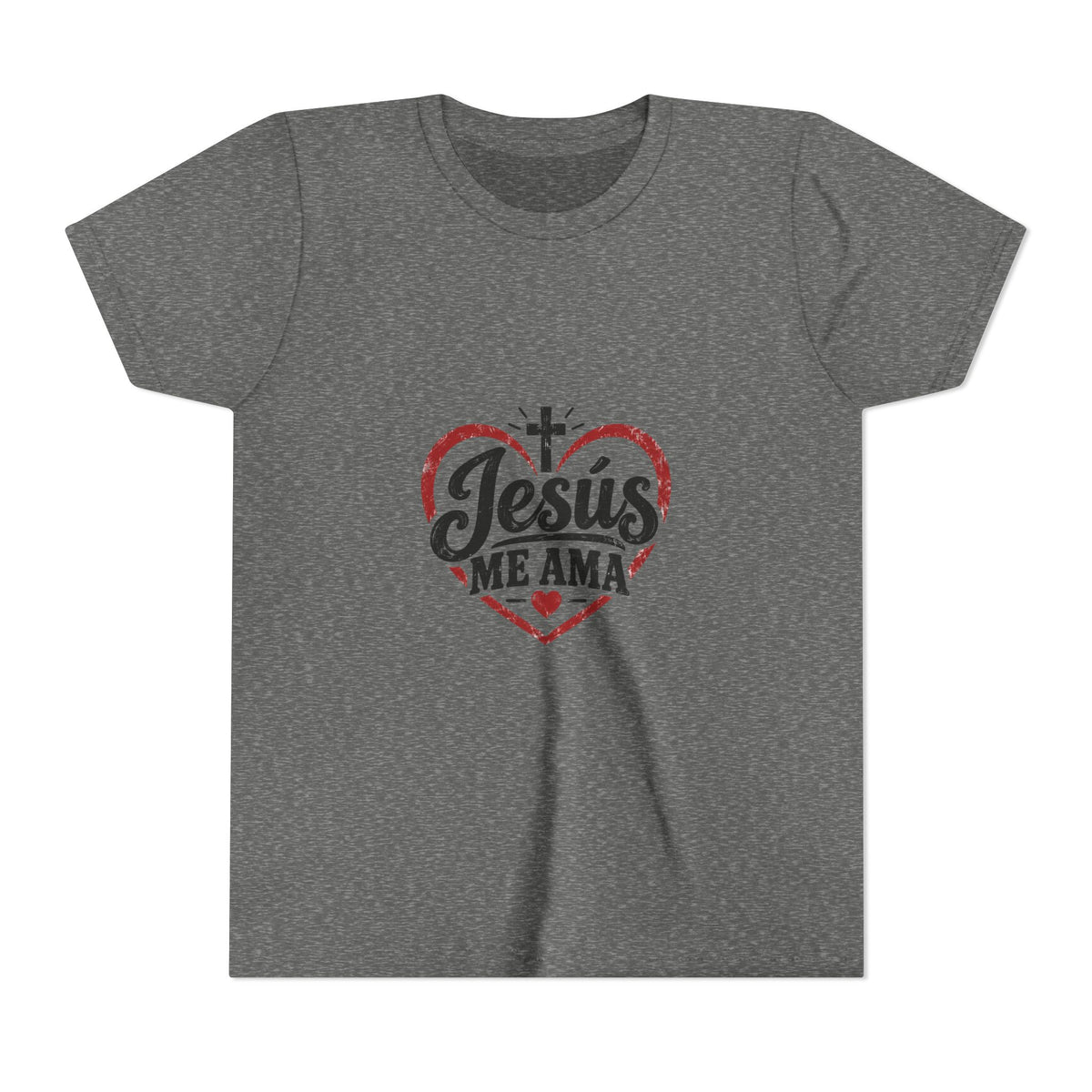 Kids 'Jesus Me Ama' Heart Tee — Youth Christian Short Sleeve Shirt