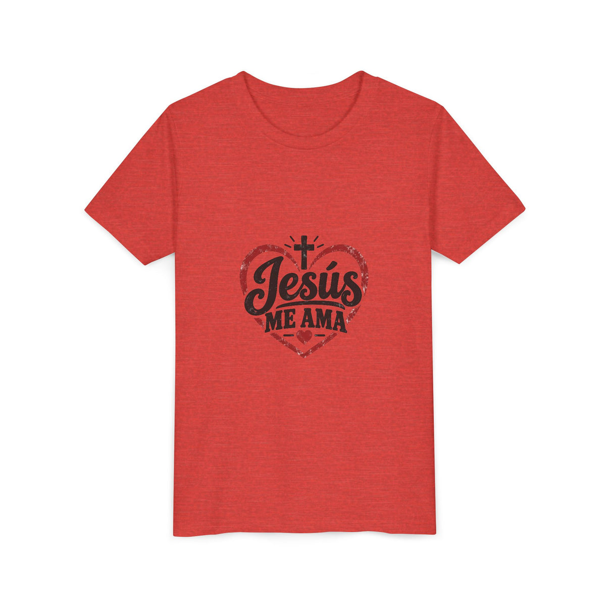 Kids 'Jesus Me Ama' Heart Tee — Youth Christian Short Sleeve Shirt