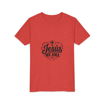 Kids 'Jesus Me Ama' Heart Tee — Youth Christian Short Sleeve Shirt