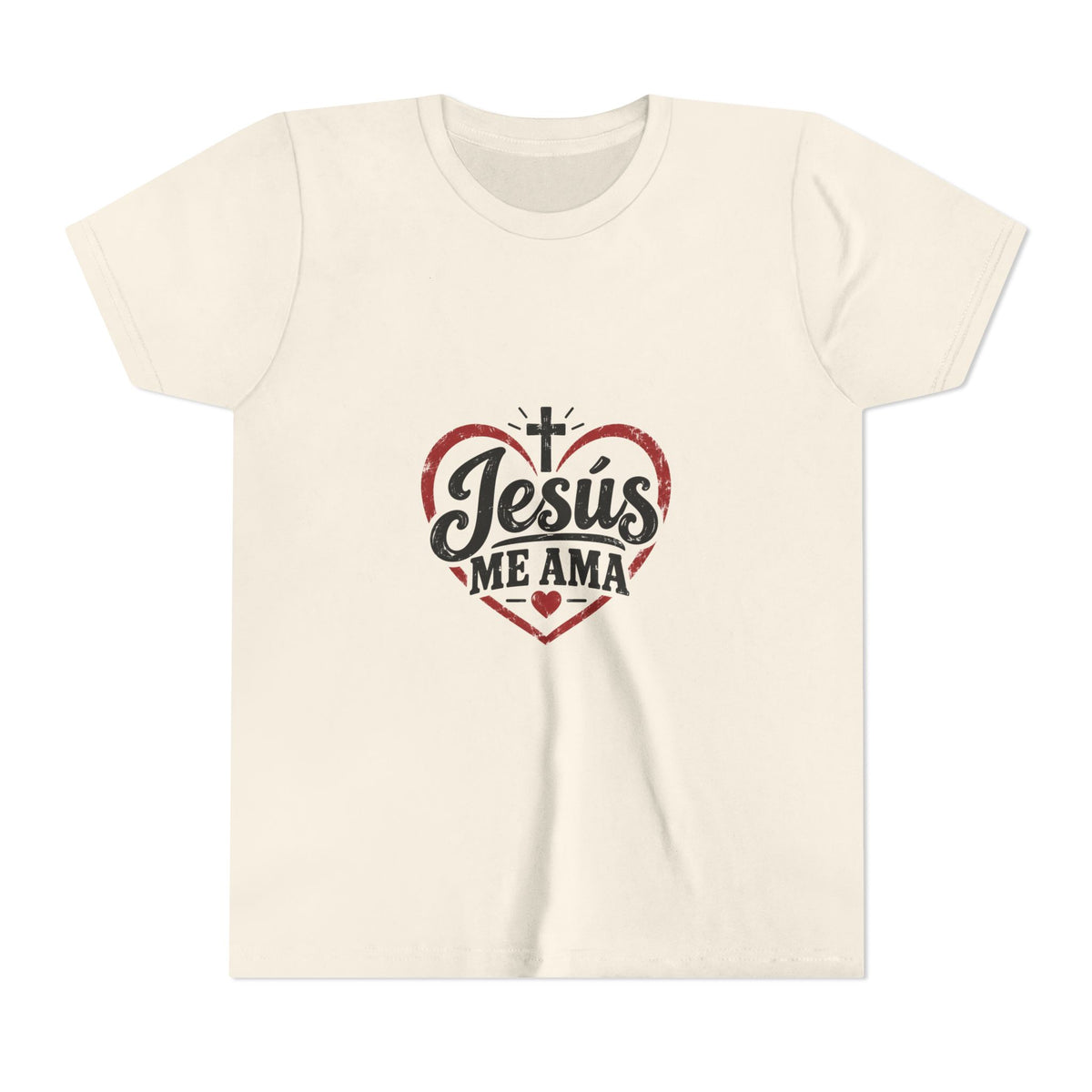 Kids 'Jesus Me Ama' Heart Tee — Youth Christian Short Sleeve Shirt