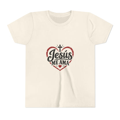 Kids 'Jesus Me Ama' Heart Tee — Youth Christian Short Sleeve Shirt