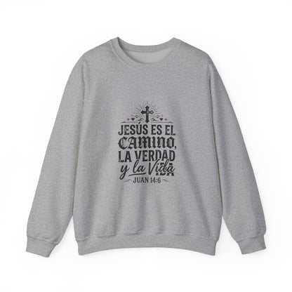 Christian Sweatshirt - "Jesús es el camino, la verdad y la vida" Crewneck (Juan 14:6)