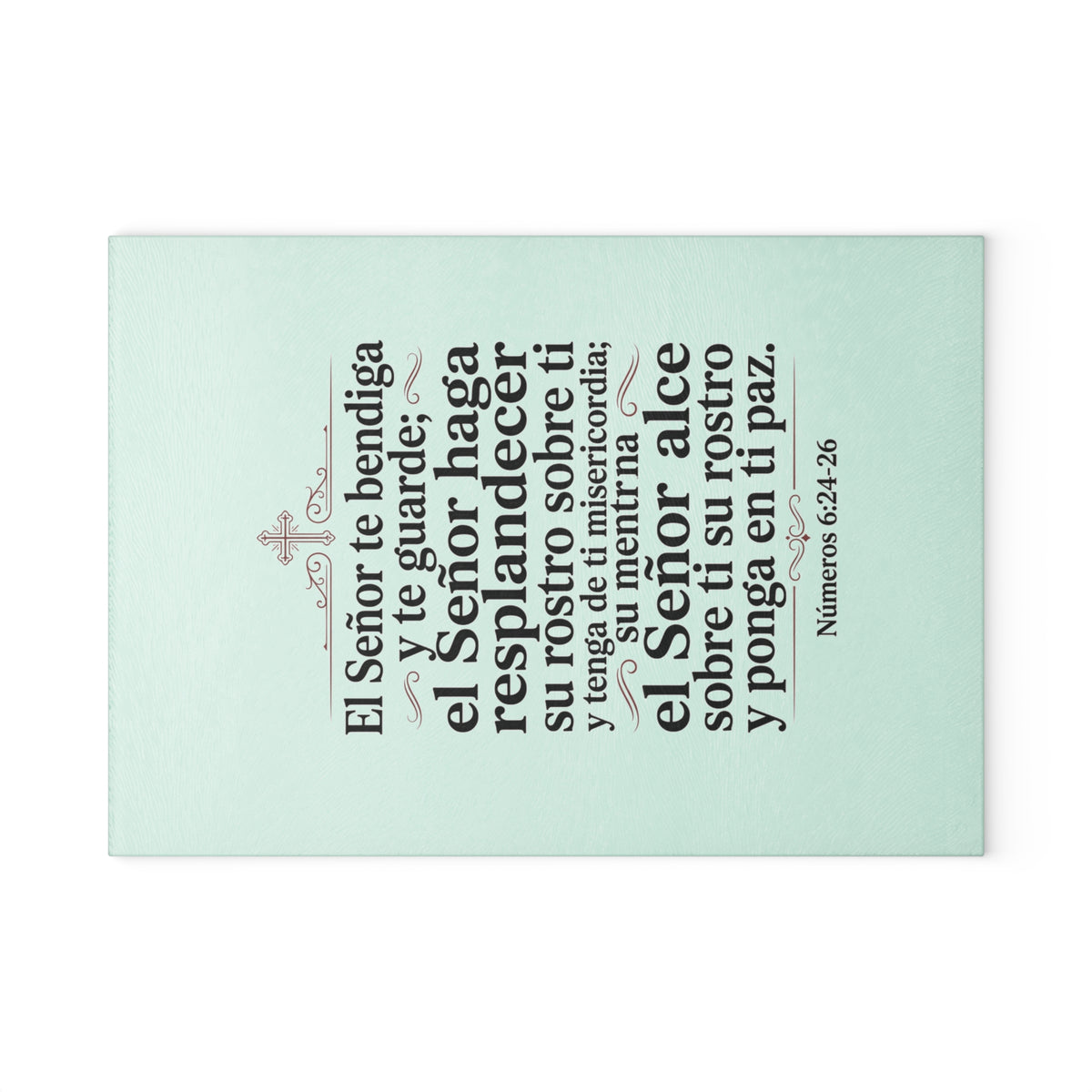 Glass Cutting Board — Spanish Blessing Verse (Números 6:24-26) Decorative Kitchen Plaque