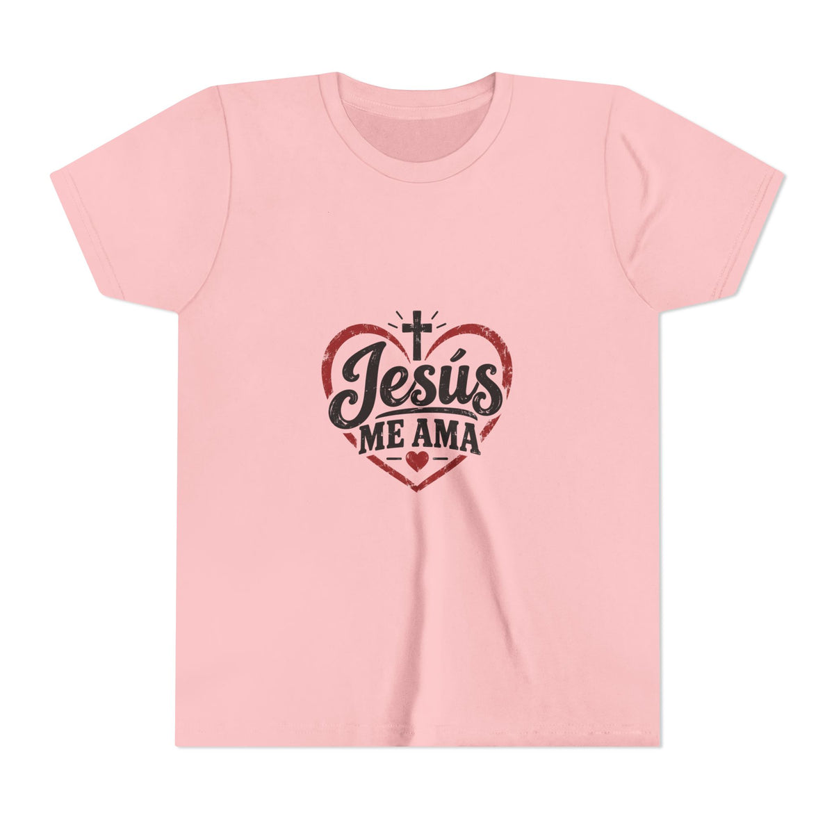 Kids 'Jesus Me Ama' Heart Tee — Youth Christian Short Sleeve Shirt