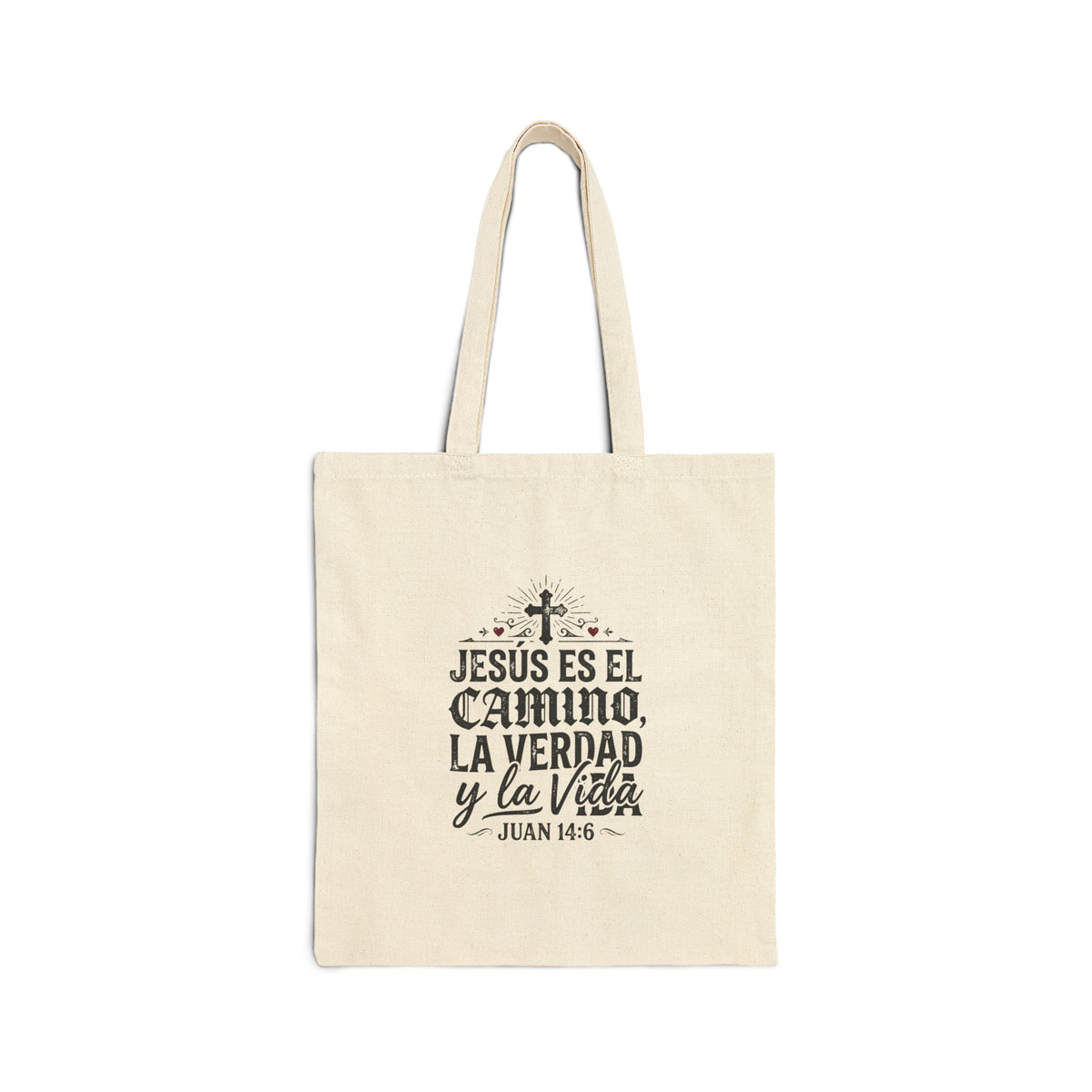 Christian Canvas Tote Bag - "Jesús es el camino, la verdad y la vida" (Juan 14:6)