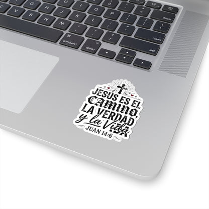 Religious Sticker — “Jesús es el Camino, la Verdad y la Vida” (Juan 14:6) Kiss-Cut Vinyl Sticker