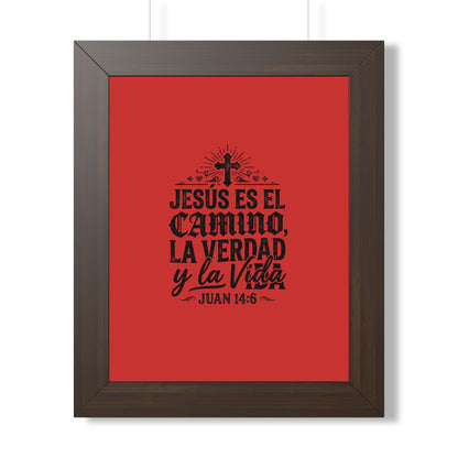 Copy of Religious Poster - "Jesús es el camino, la verdad y la vida" (Juan 14:6) Framed Wall Art