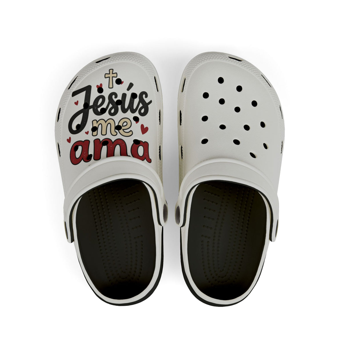 Kids Foam Clogs – “Jesús Me Ama” Christian Slip-On Shoes