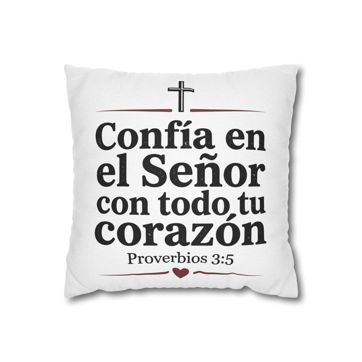 Spanish Scripture Pillow – “Confía en el Señor con todo tu corazón” (Proverbios 3:5)