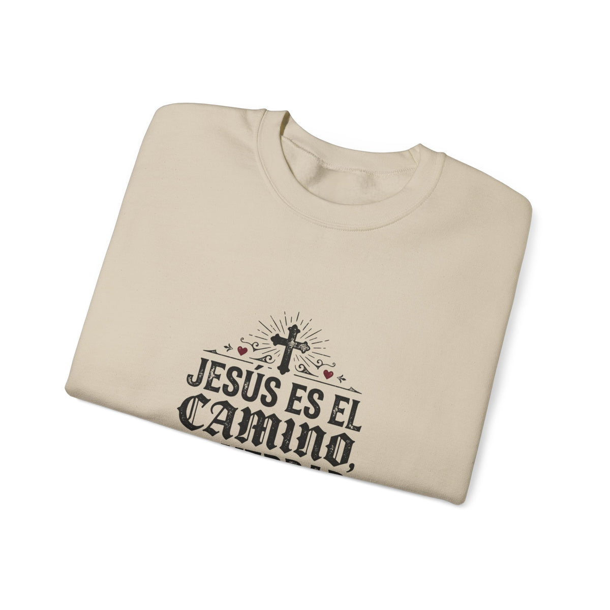 Christian Sweatshirt - "Jesús es el camino, la verdad y la vida" Crewneck (Juan 14:6)