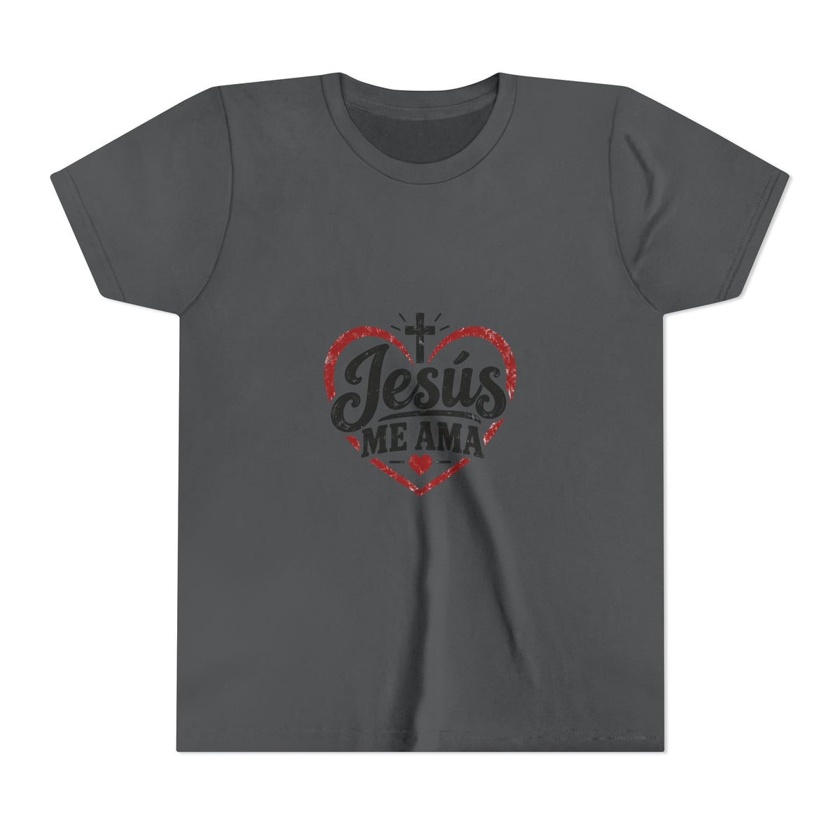 Kids 'Jesus Me Ama' Heart Tee — Youth Christian Short Sleeve Shirt