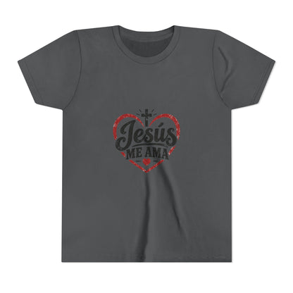 Kids 'Jesus Me Ama' Heart Tee — Youth Christian Short Sleeve Shirt