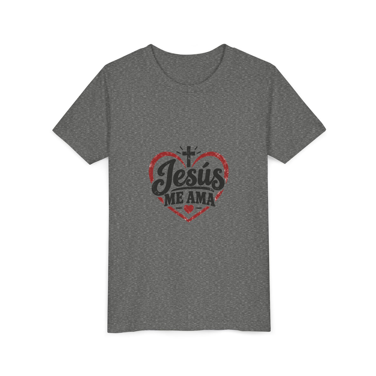 Kids 'Jesus Me Ama' Heart Tee — Youth Christian Short Sleeve Shirt