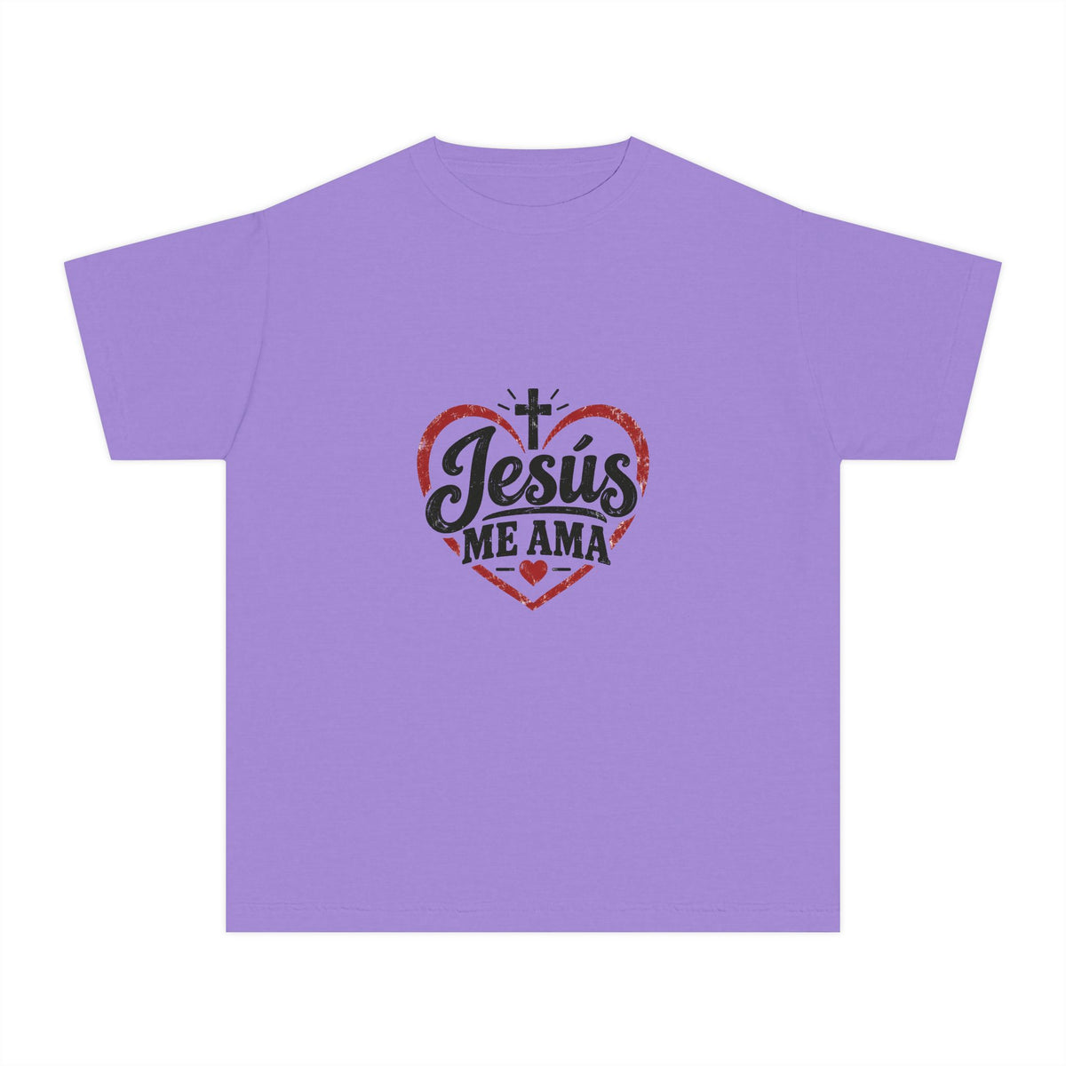 Youth T-Shirt Jesús Me Ama Christian Faith Tee