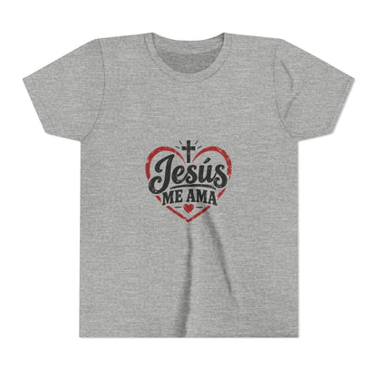 Kids 'Jesus Me Ama' Heart Tee — Youth Christian Short Sleeve Shirt