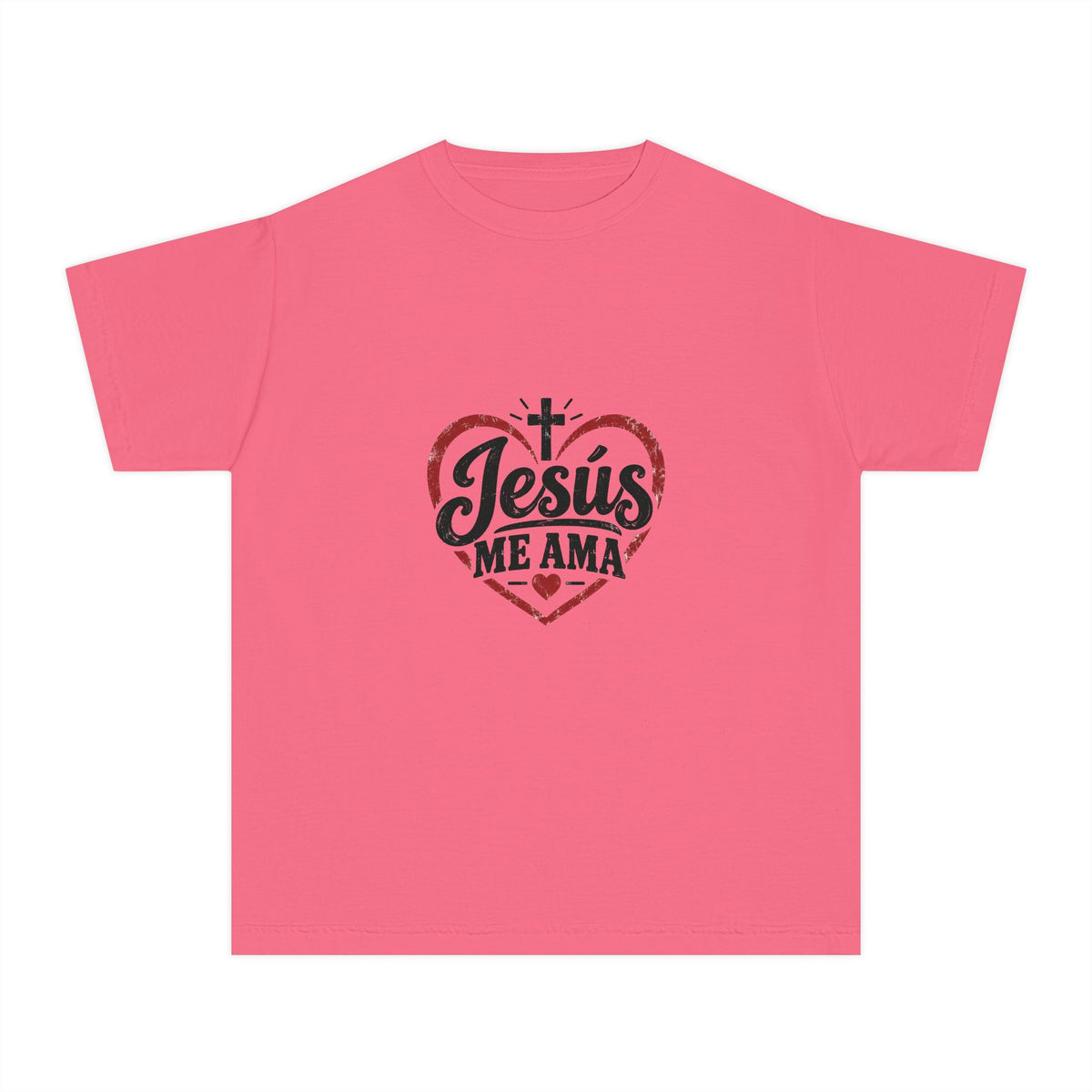 Youth T-Shirt Jesús Me Ama Christian Faith Tee