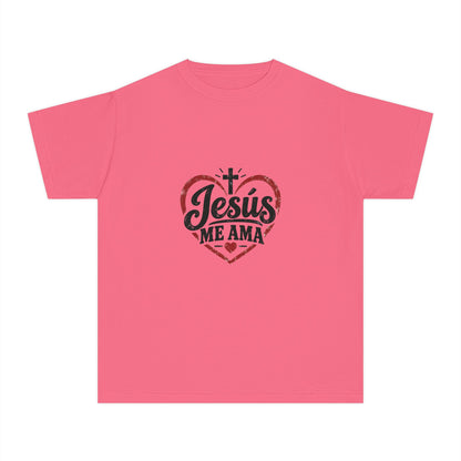 Youth T-Shirt Jesús Me Ama Christian Faith Tee