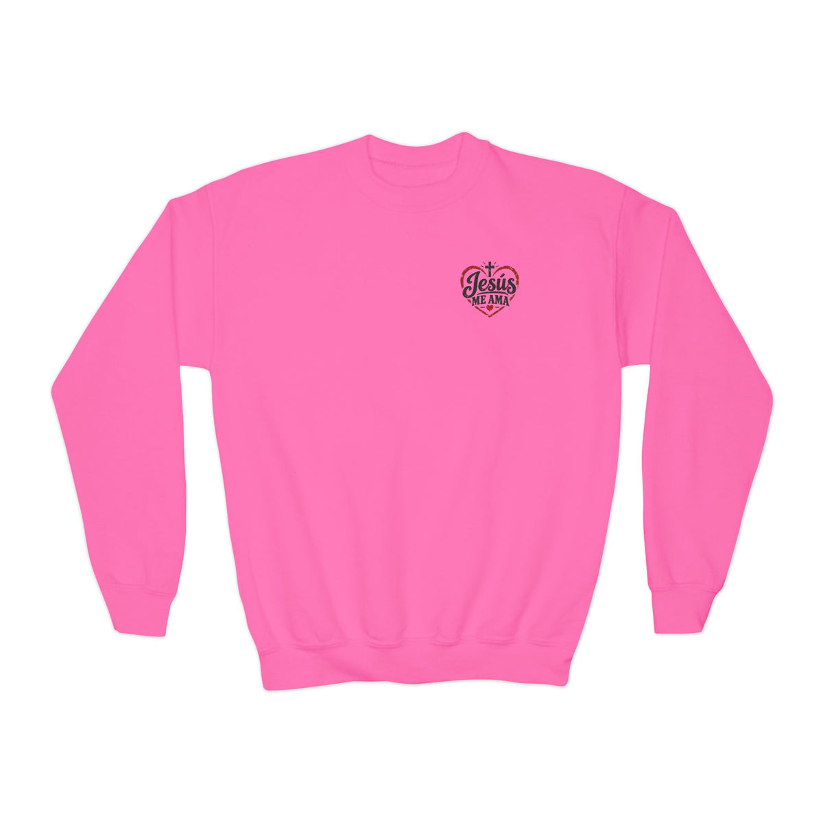 Youth Crewneck Sweatshirt – Spanish Christian Faith “Confía en el Señor”