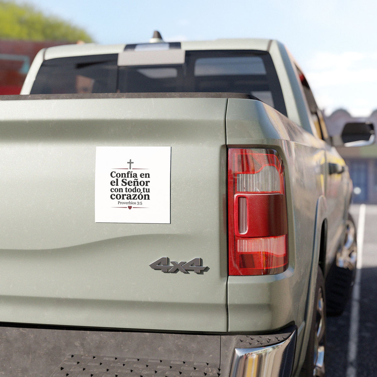 Car Magnet — "Confía en el Señor con todo tu corazón" (Proverbios 3:5) - Spanish Christian Scripture Car Magnet