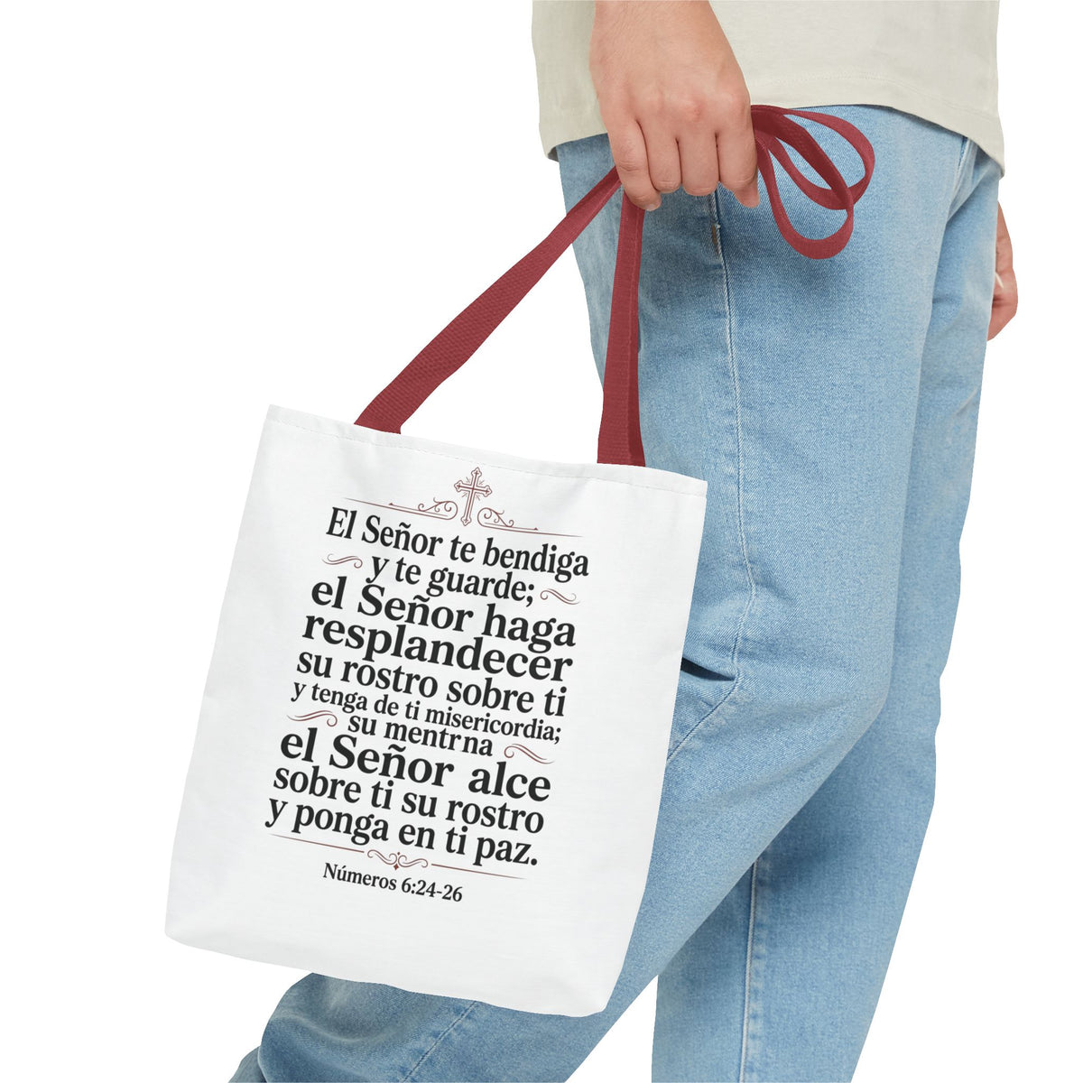 Christian Faith Tote Bag – Jesús Me Ama & Spanish Blessing Scripture