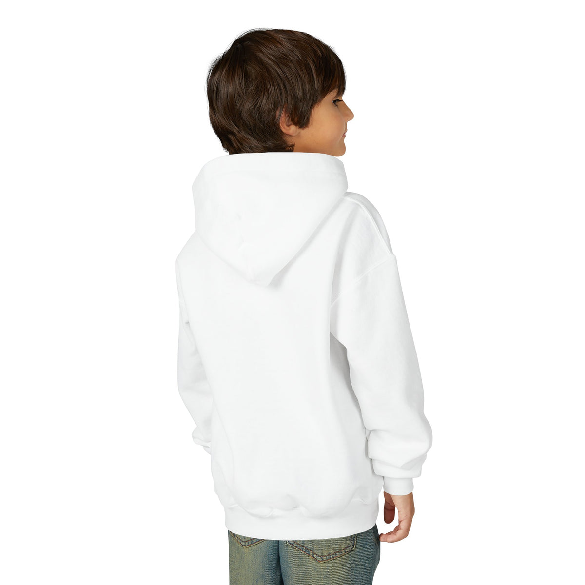 Youth Hoodie — "Jesus Me Ama" Heart Christian Faith Pullover