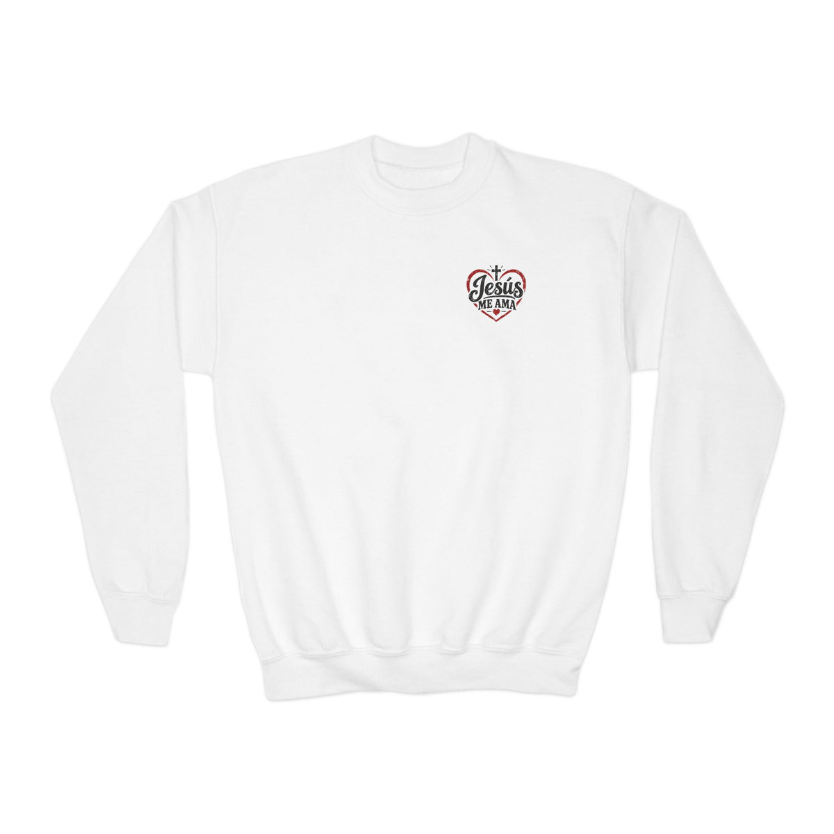 Youth Crewneck Sweatshirt – Spanish Christian Faith “Confía en el Señor”