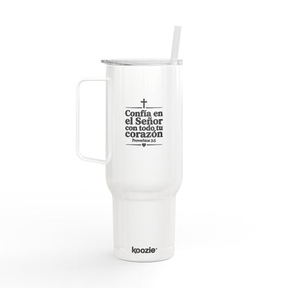 Engraved 40oz Insulated Tumbler with Lid & Straw – Faith Cross Design
