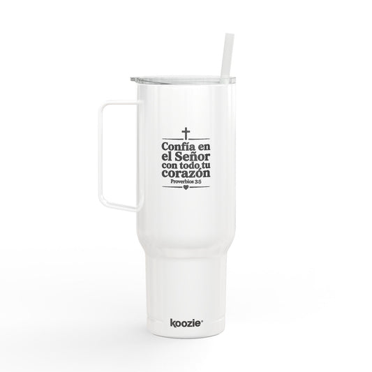 Engraved 40oz Insulated Tumbler with Lid & Straw – Faith Cross Design