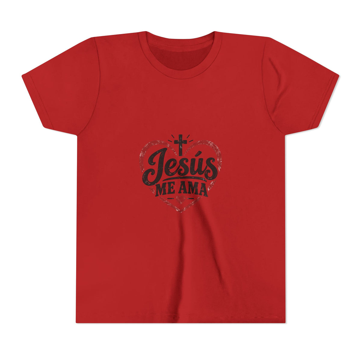 Kids 'Jesus Me Ama' Heart Tee — Youth Christian Short Sleeve Shirt