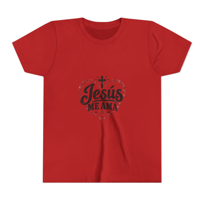 Kids 'Jesus Me Ama' Heart Tee — Youth Christian Short Sleeve Shirt