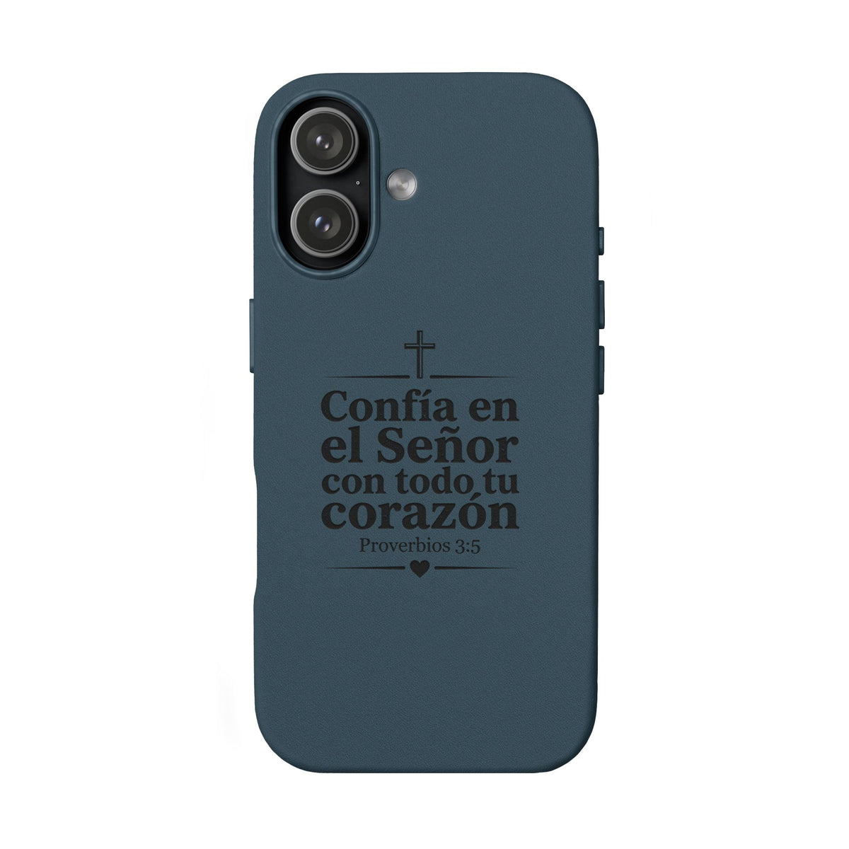 Engraved PU Leather Phone Case — "Confía en el Señor con todo tu corazón" (Proverbios 3:5)
