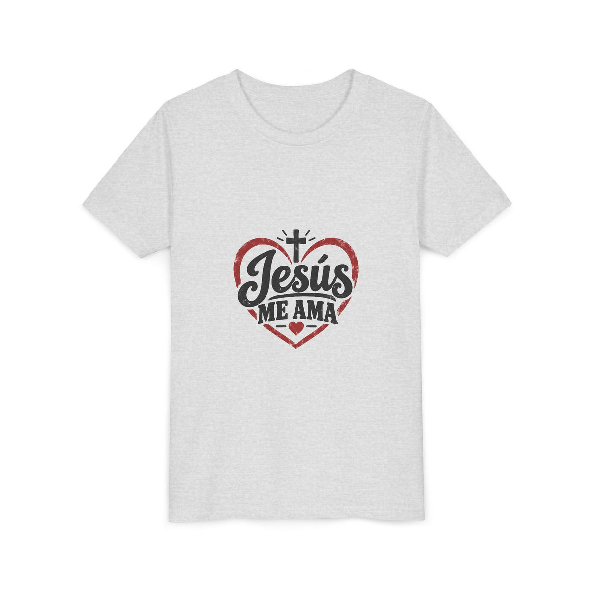 Kids 'Jesus Me Ama' Heart Tee — Youth Christian Short Sleeve Shirt