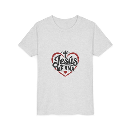 Kids 'Jesus Me Ama' Heart Tee — Youth Christian Short Sleeve Shirt