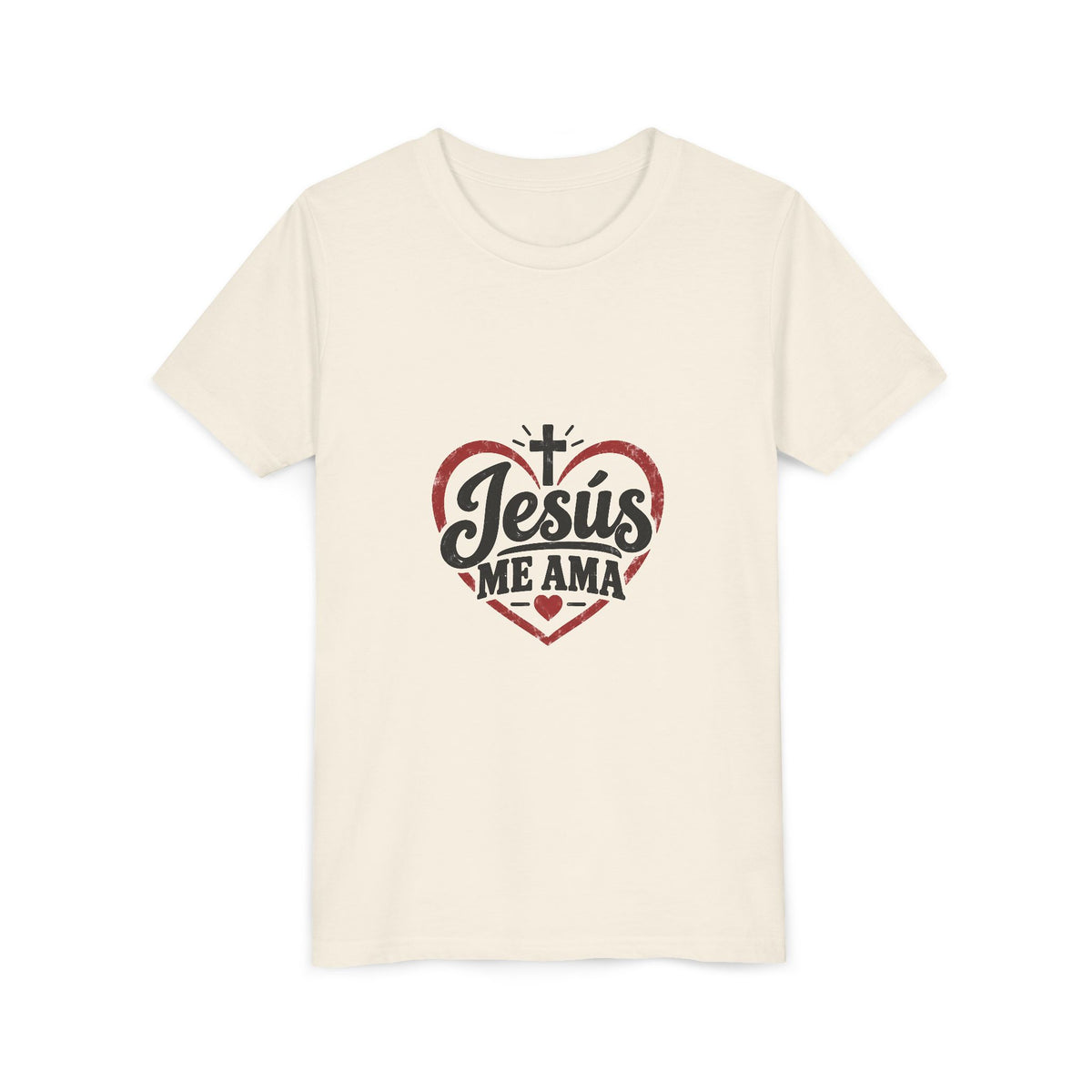Kids 'Jesus Me Ama' Heart Tee — Youth Christian Short Sleeve Shirt