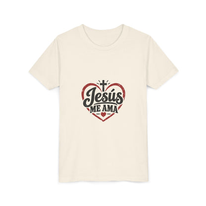 Kids 'Jesus Me Ama' Heart Tee — Youth Christian Short Sleeve Shirt