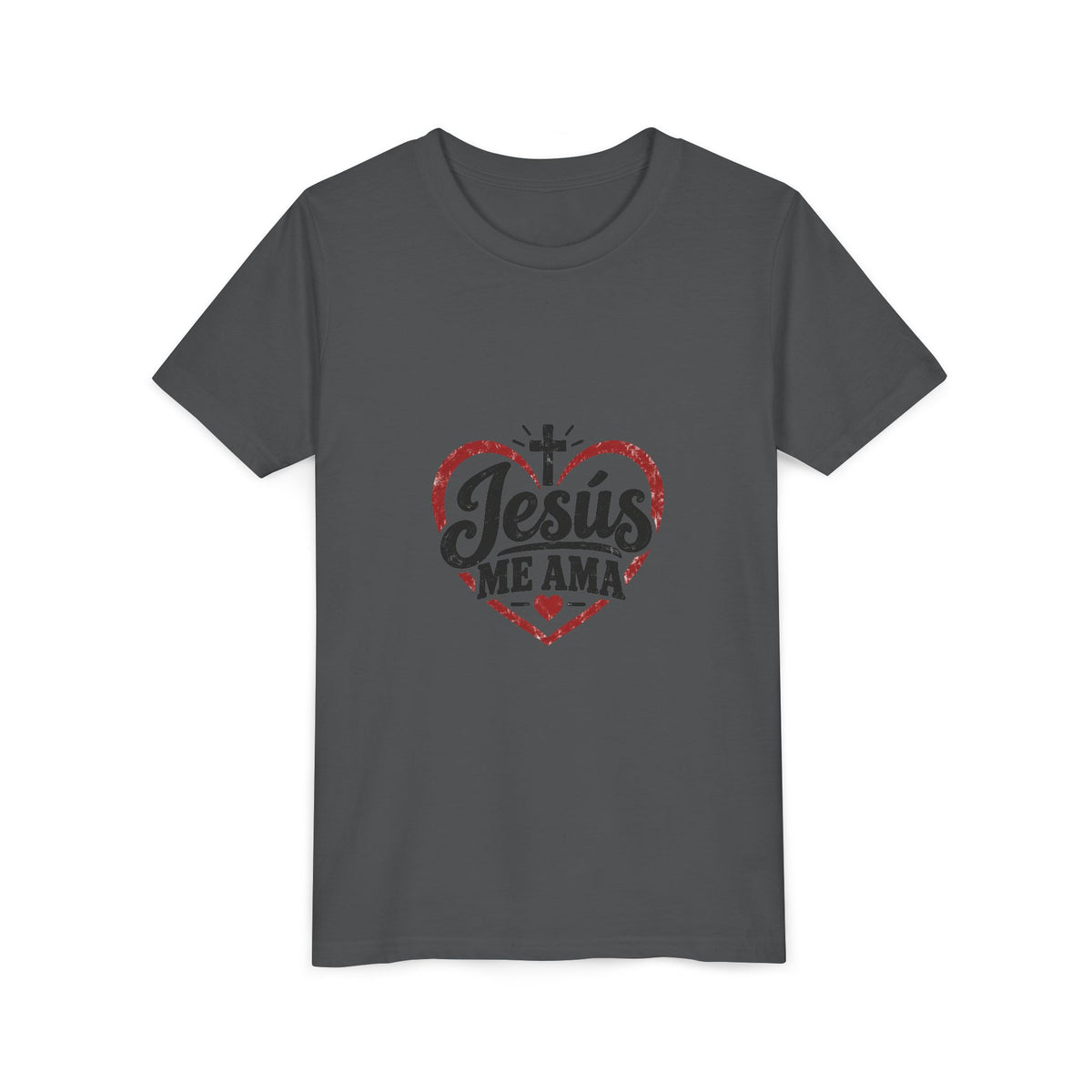 Kids 'Jesus Me Ama' Heart Tee — Youth Christian Short Sleeve Shirt