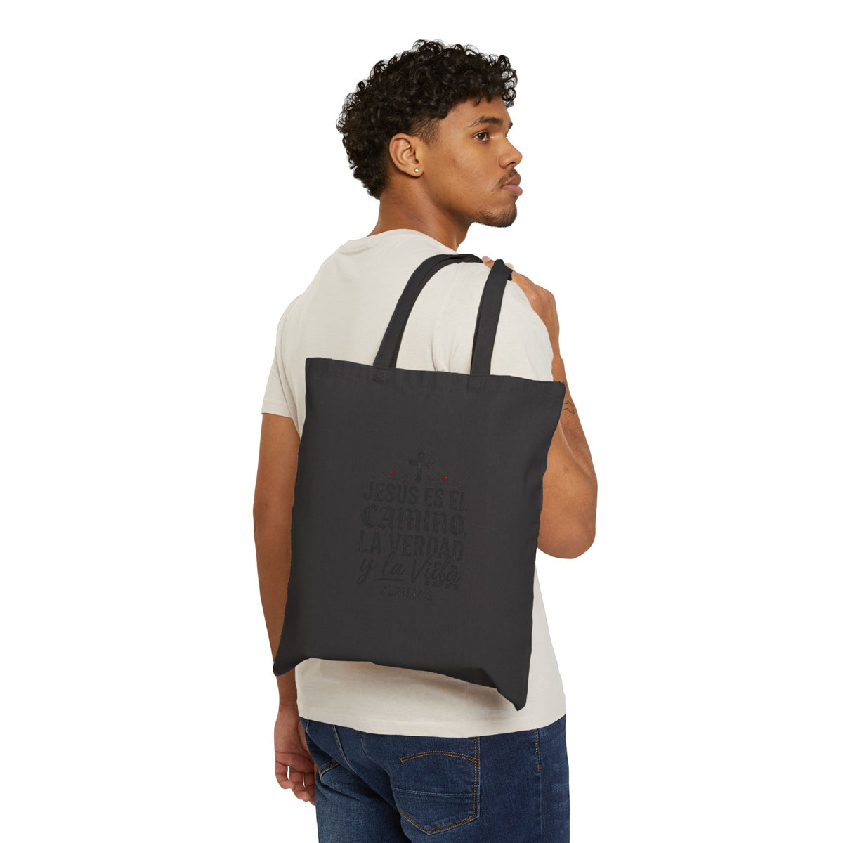 Christian Canvas Tote Bag - "Jesús es el camino, la verdad y la vida" (Juan 14:6)