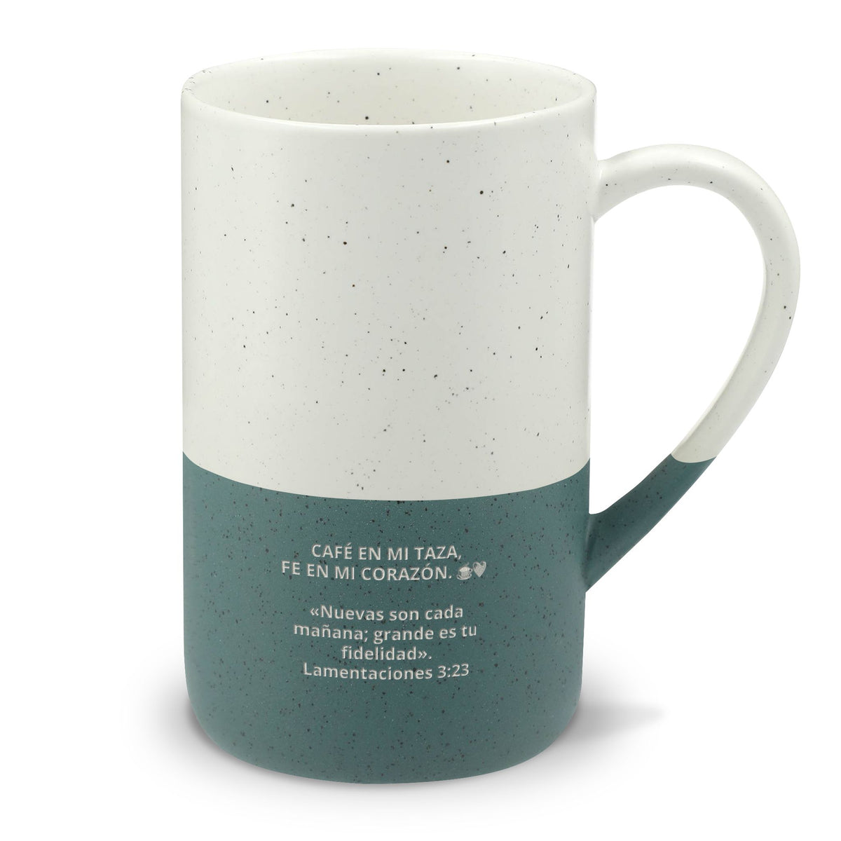 Speckled Two-Tone Ceramic Mug — 13oz Engraved Inspirational Quote