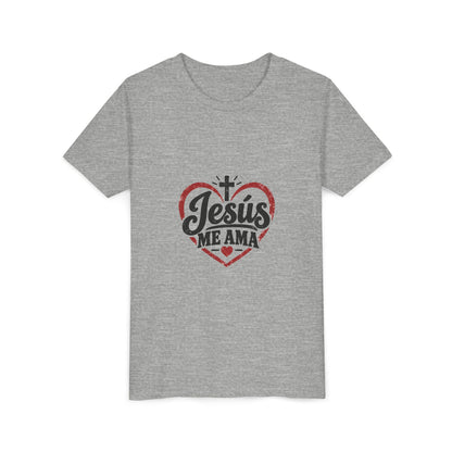 Kids 'Jesus Me Ama' Heart Tee — Youth Christian Short Sleeve Shirt
