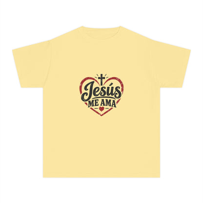 Youth T-Shirt Jesús Me Ama Christian Faith Tee
