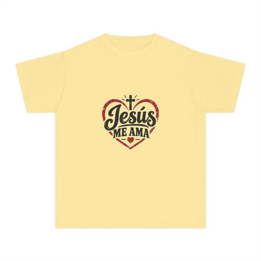 Youth T-Shirt Jesús Me Ama Christian Faith Tee