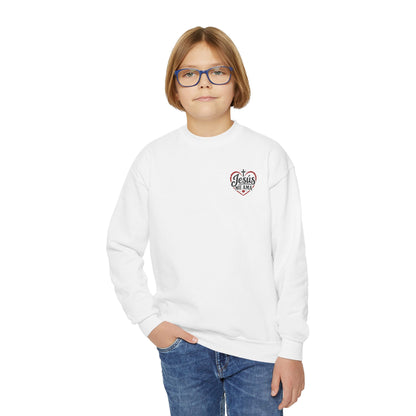 Youth Crewneck Sweatshirt – Spanish Christian Faith “Confía en el Señor”