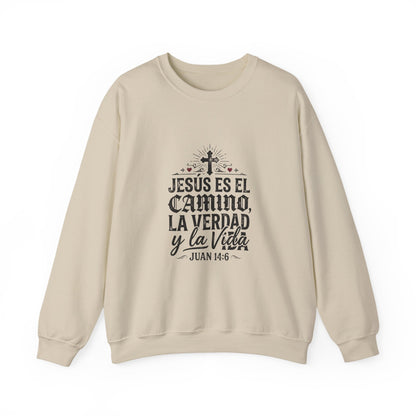 Christian Sweatshirt - "Jesús es el camino, la verdad y la vida" Crewneck (Juan 14:6)