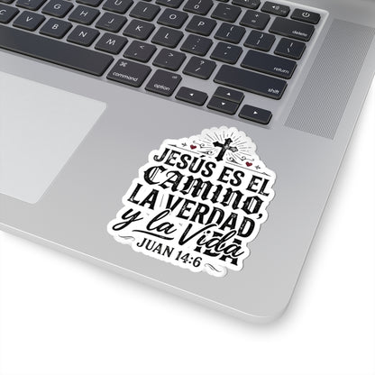 Religious Sticker — “Jesús es el Camino, la Verdad y la Vida” (Juan 14:6) Kiss-Cut Vinyl Sticker