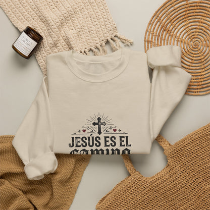 Christian Sweatshirt - "Jesús es el camino, la verdad y la vida" Crewneck (Juan 14:6)
