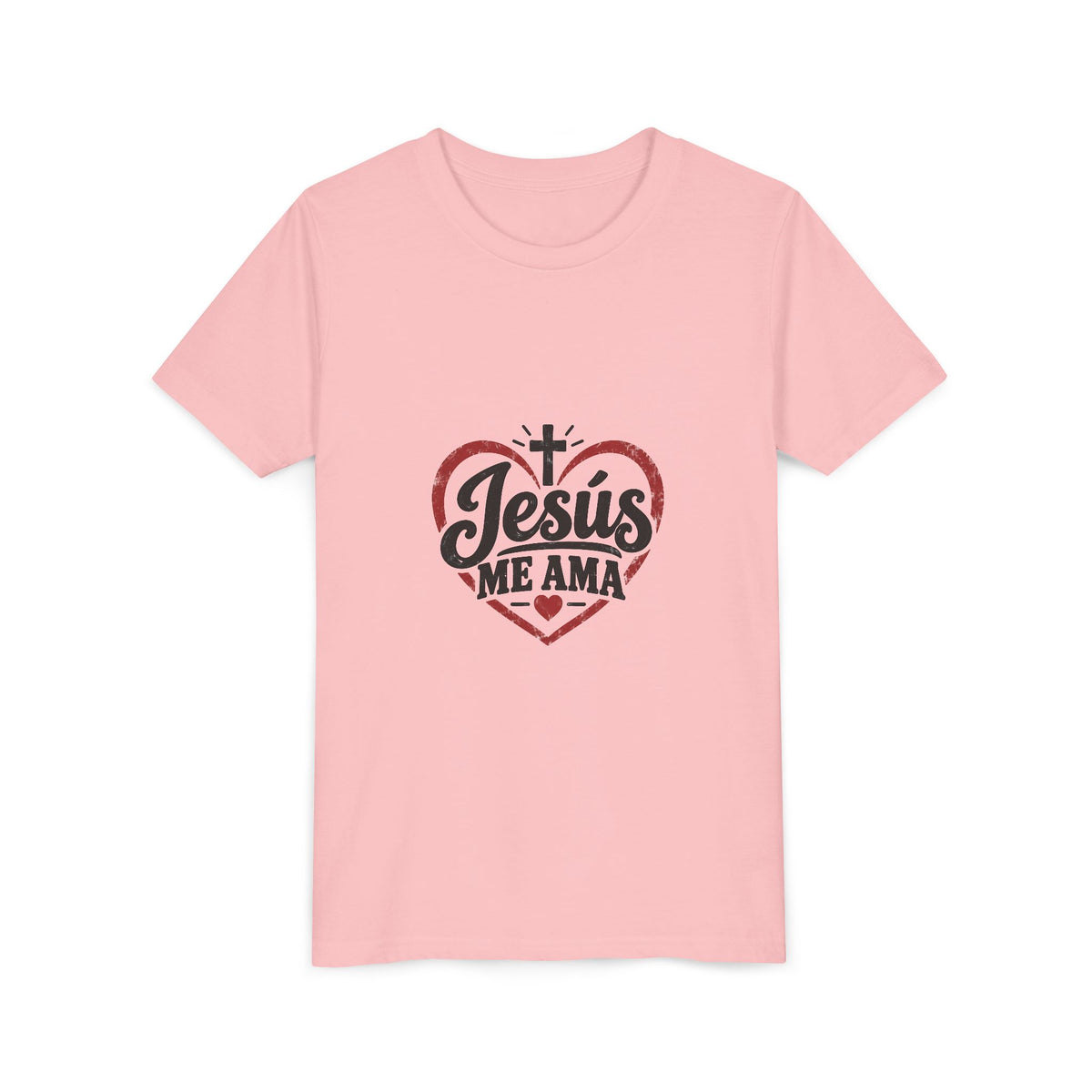 Kids 'Jesus Me Ama' Heart Tee — Youth Christian Short Sleeve Shirt